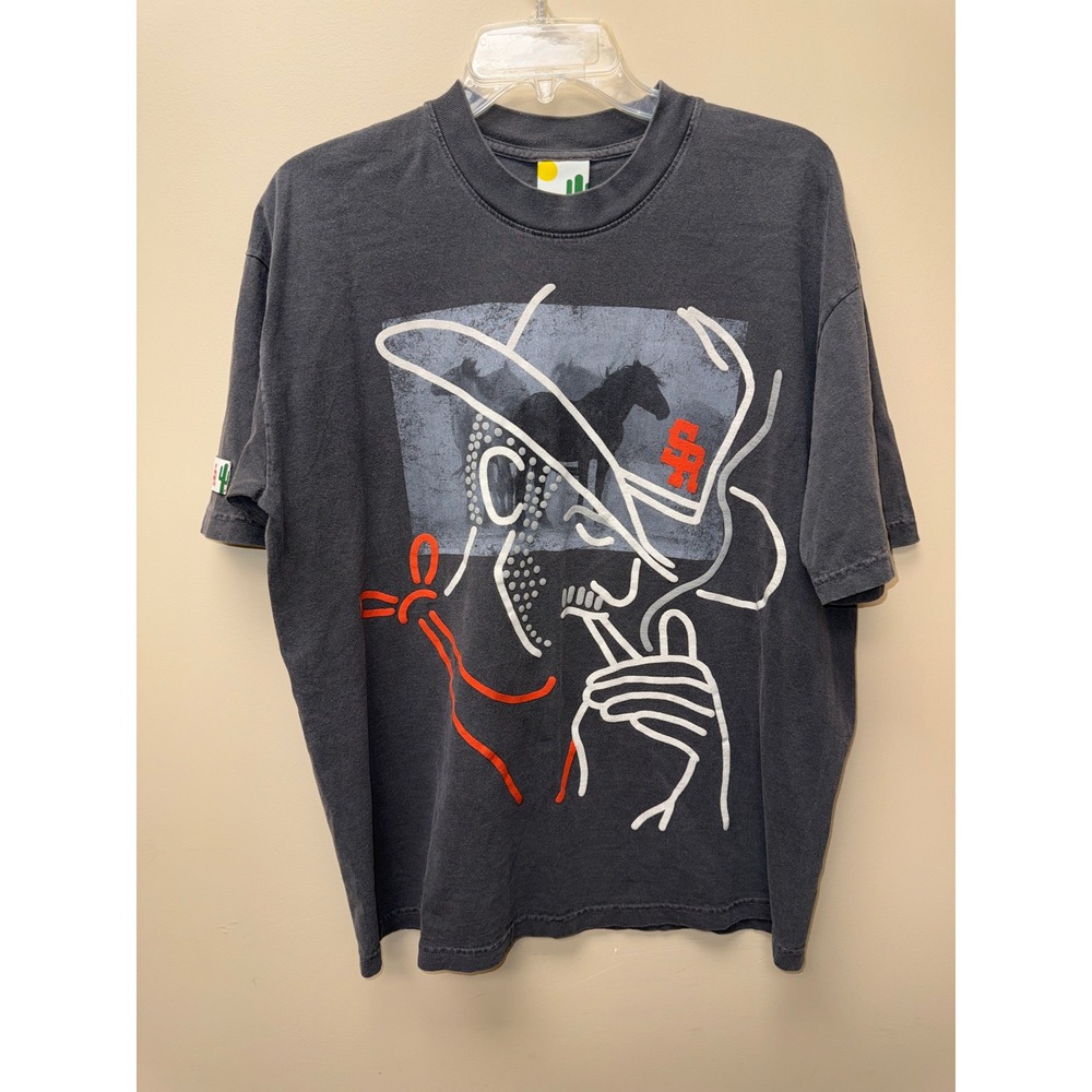 Cactus Jack x Section 8 Travis Scott Cowboy Graphic T-Shirt Faded Black Large